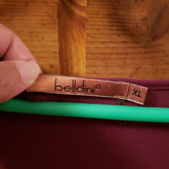 BELLDINI 3/4 Sleeve Maroon Embellished Loose Crewneck Top XL - Picture 2 of 6